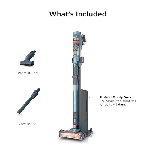 Shark PowerDetect Speed Clean & Empty | Cordless Stick Vacuum Cleaner with Auto-Empty | Lightweight & Rechargeable Handheld Vacuum | Carpet, Hard Floors & Pet Hair | 60-Min Runtime | Ice Blue | IA3241