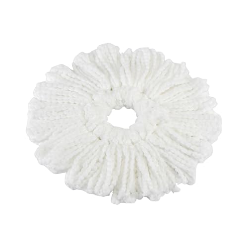 Casabella Spin Cycle Floor Mop Microfiber Refill Head, Machine-Washable, White