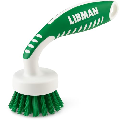 Libman Curved Kitchen Brush, Cleaning Scrub Brushes, Ergonomic Dish Scrubber Cleaner 3 PK