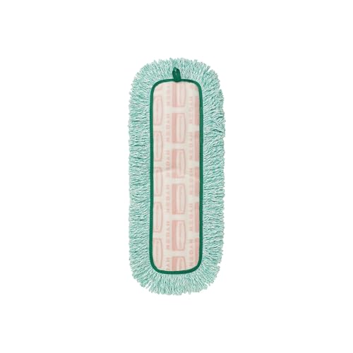 Rubbermaid Commercial Products HYGEN 18 inch Microfiber Dust Pad with Fringe, Green, For Janitorial/Professional Cleaners and Heavy-Duty industrial Cleaning/Dusting/Sweeping