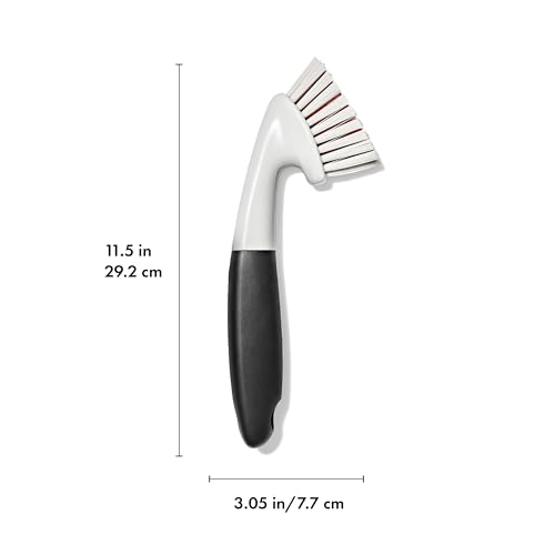 OXO Good Grips Grout Brush & Heavy Duty Scrub Brush Combo Set; Tough, Durable bristles Cut Through Grime and soap scum; Ideal for tubs, Tile Walls, countertops and Floors