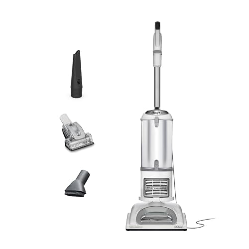 Shark Upright Vacuum Cleaner | Navigator Lift-Away | Pet Hair, Carpet & Hard Floor Cleaning | Pet Power Brush, Dusting Brush & Crevice Tool | HEPA Filter | Swivel Steering | White/Silver | NV356E