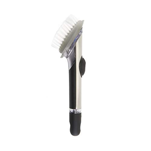 OXO Steel Soap Dispensing Dish Brush, Dish Scrubber