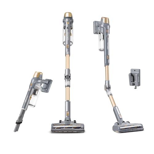 Kenmore Elite DS4095.01 CSV Max Upgrade Brushless Cordless Stick Vacuum with EasyReach Wand, HEPA Filter & LED Headlight, Converts to Lightweight Handheld for Hardwood Floors, Carpet & Pet Hair, Gold