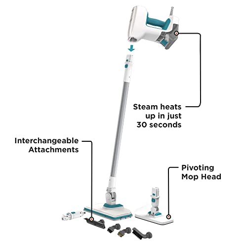 BLACK+DECKER Steam Mop, Floor and Handheld Steamer, Multi-Purpose Steam Cleaner with 6 Attachments, Corded (BHSM15FX08)