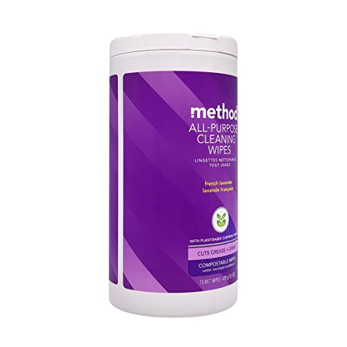Method All-Purpose Cleaning Wipes, French Lavender, Multi-Surface, Compostable, 70 Count (Pack of 1)