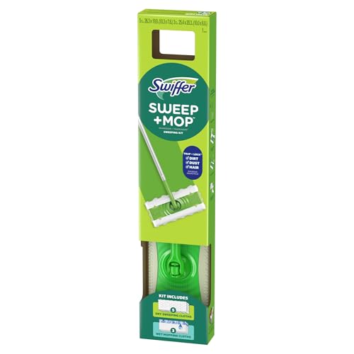 Swiffer Sweeper Dry + Wet Multi Sweeping Kit (1 Sweeper, 7 Dry Cloths, 3 Wet Cloths)