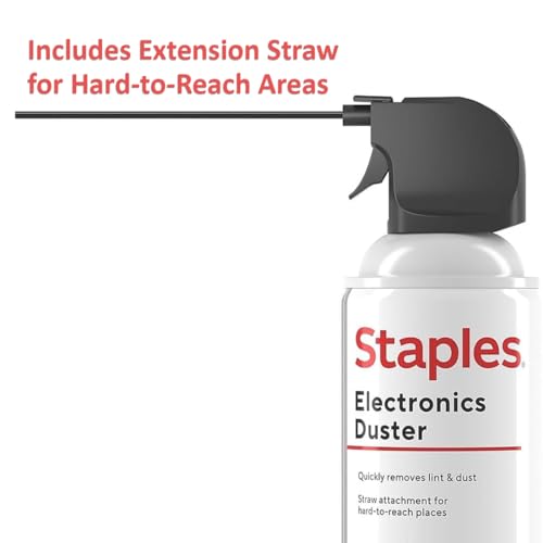 Staples Compressed Air Duster – 10 oz. Cans for Electronics, Keyboards & Office Devices, 2‑Pack