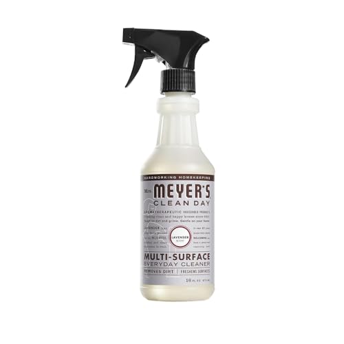 Mrs. MEYER'S CLEAN DAY Variety, 1 Room Freshener, 8 OZ, 1 Liquid Hand Soap, 12.5 OZ, 1 Liquid Dish Soap, 16 FL OZ, 1 Multi-Surface Cleaner, 16 OZ, 1 Toilet Bowl Cleaner, 24 OZ, 1 CT (Lavender)