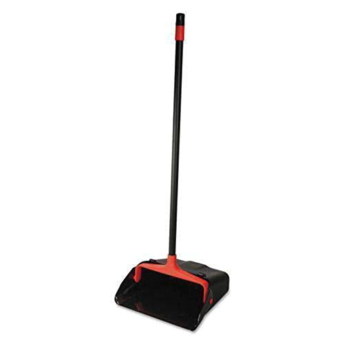 O-Cedar Commercial Maxi-Plus Lobby Dust Pan With Rear Wheels, 13 X 35, 30" Handle, Plastic, Black, 6/carton