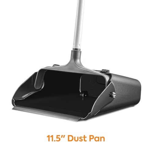 Coastwide Professional Heavy Duty 36.4" Plastic Upright Dustpans, Black