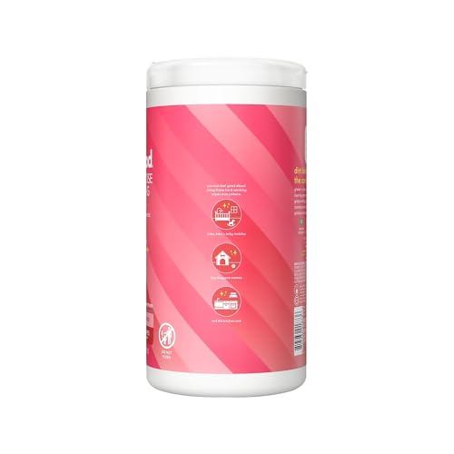 Method All-Purpose Cleaning Wipes, Pink Grapefruit, Multi-Surface, Compostable, 70 Count (Pack of 1)