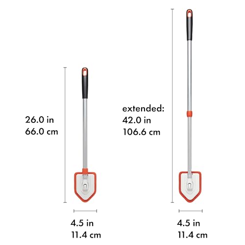 OXO Good Grips Extendable Shower, Tub and Tile Scrubber – 42 in, Versatile Cleaning Supplies, Non-Scratch Shower Cleaner with Adjustable Handle