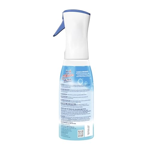 WET & FORGET Shower Ultra Cleaner Mist Fresh Scent No-Scrub Weekly Bathroom Spray for Fiberglass, Tile, Glass, Grout & More, 1 Spray and 1 Refill, 20oz each