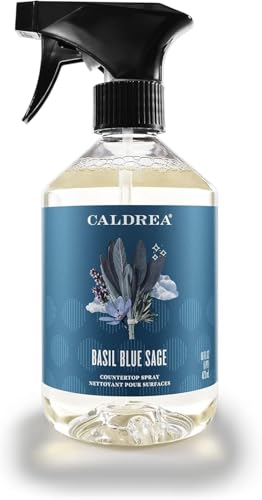 Caldrea Multi-surface CounterTop Spray Cleaner, Made With Vegetable Protein Extract, Basil Blue Sage, 16 Fl Oz