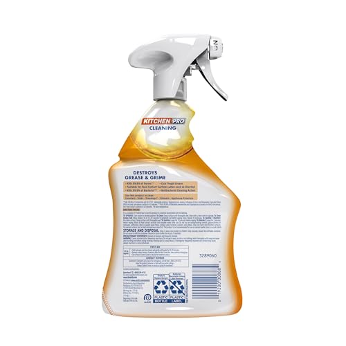 Lysol Pro Kitchen Spray Cleaner and Degreaser, Antibacterial All Purpose Cleaning Spray for Kitchens, Countertops, Ovens, and Appliances, Citrus Scent, 22oz