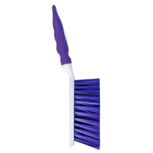 Fabuloso Brush and Dustpan Set Compact Hand Broom Floor Sweeper with Snap-Together Storage and Hanging Hole Quick Sweeping for Kitchen Bathroom Office and Car White and Purple Single Set