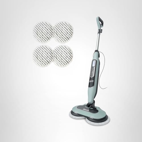 Shark Steam & Scrub Steam Mop, All-in-One Scrubbing and Sanitizing Hard Floor Cleaner, LED Headlights, 4 Dirt Grip Soft Scrub Pads Included, XL Water Tank, Swivel Steering, Hawaiian Grey, S8001