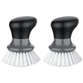 MR.SIGA Dish Scrub Brush, Palm Brush Dish Scrubber with Ergonomic Grip, Kitchen Brushes for Dishes, Gray, Pack of 2