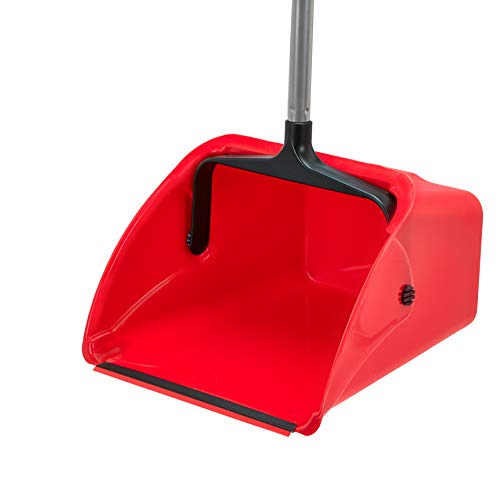 Amazon Basics Jumbo Lobby Dustpan, Indoor Outdoor Use, 6-Pack, Red