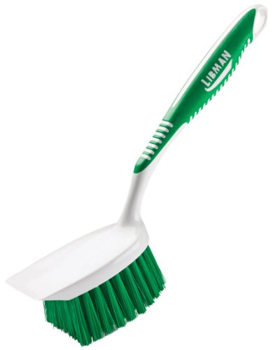 Libman 11.13 in. 95% Recycled PET Water Bottles Bristle Polypropylene Plastic Scrub Brush - 1 Each