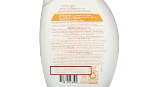 Seventh Generation Disinfecting Multi-Surface Cleaner, Lemongrass Citrus 26 fl oz (768 ml)