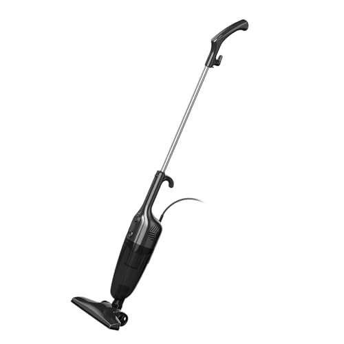 Cotiro Corded Stick Vacuum Cleaner, Lightweight High Power Handheld Vac with Crevice Tool for Home, Apartment, Carpet, Pet Hair & Hardwood Floors, Black