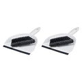 Amazon Basics Small Portable Mini Dustpan and Brush Set for Indoor Outdoor Floor Cleaning, Gray, Pack of 2