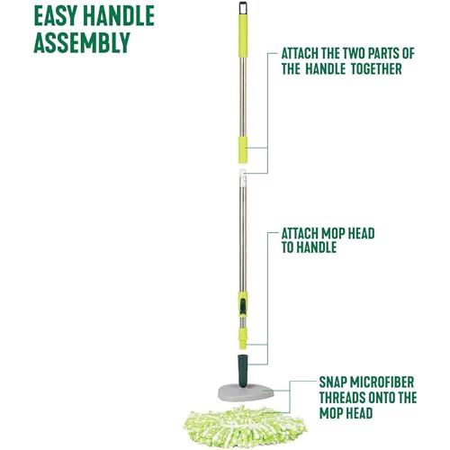 Pine-Sol Spin Mop and Bucket Set - Microfiber Mop Head with Extendable Handle and Easy Wring Bucket - Multi Surface Floor Cleaning System for Wet Mopping