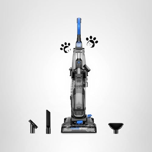 Eureka PowerSpeed Lightweight Upright Vacuum Cleaner for Carpet and Hard Floor, Powerful Bagless Upright Vacuum Cleaner for Home Pets, NEU181A, Blue