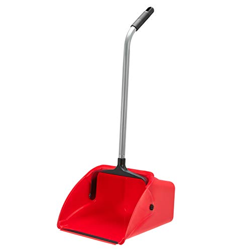 Amazon Basics Jumbo Lobby Dustpan, Indoor Outdoor Use, 6-Pack, Red