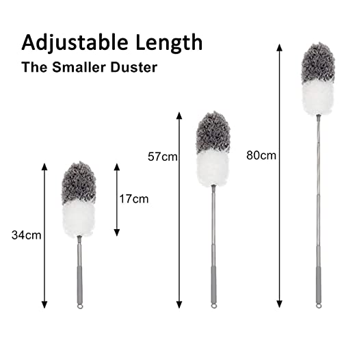 BOOMJOY Microfiber Feather Duster with Extendable Pole and Bendable Head, 100" Telescoping Duster for Cleaning Ceiling, Fan, Furniture