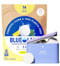 BLUELAND Toilet Bowl Cleaner Tablets, 14 Count (Pack of 1), Lemon Cedar, Plastic-Free, No Harsh Chemicals, Plant-Based, Septic-Safe, Removes Lime, Rust, Hard Water and Toilet Ring Stains