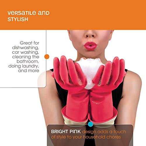 Casabella 46060 Premium Waterblock Gloves, Large, 1-Pair, Pink