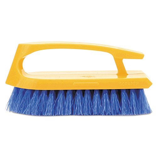 Rubbermaid Commercial FG648200 Iron Handle Scrub Brush, Polypropylene Fill, 1" Trim Length, 6" Length, Cobalt