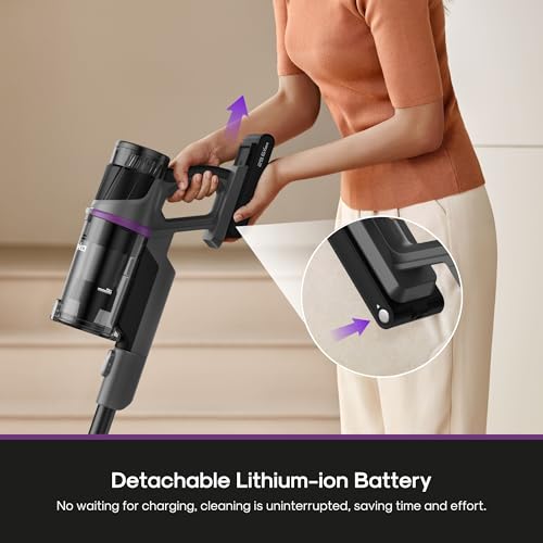 Eureka Cordless Stick Vacuum Cleaner ReactiSense 440, 60-Min Runtime, Anti-Tangle Brushroll, Intelligent Sensing Technology, Ideal for Pet Hair, HardFloors & Carpets