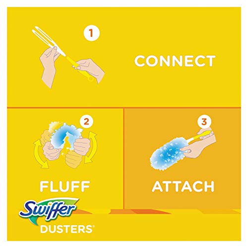 Swiffer 21459CT Refill Dusters, Dust Lock Fiber, Light Blue, Unscented, 10/Box, 4 Box/Carton