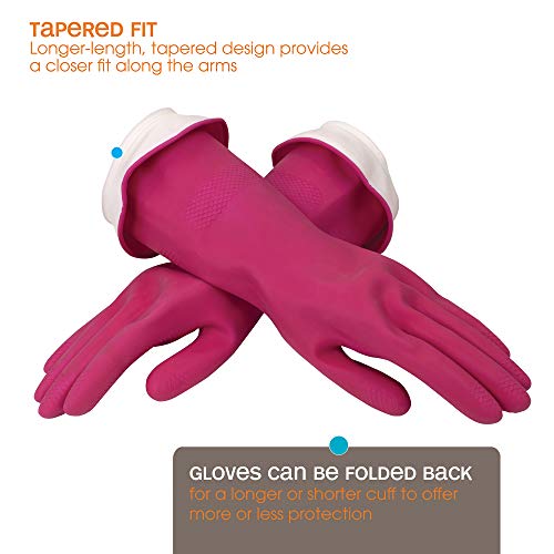 Casabella Premium Waterblock Reusable Household Cleaning Gloves, Medium (Pack of 2)
