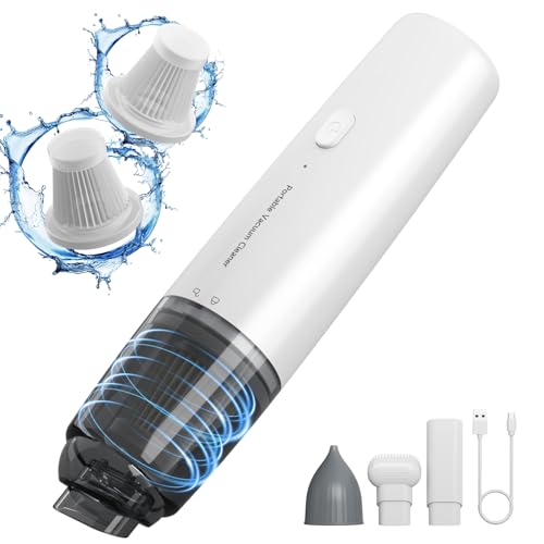 A9life Handheld Vacuum Cordless, Car Vacuum Portable with 2 Suction Modes, Blow & Suction 2-in-1, Mini Vacuum Cleaner Rechargeable for Car, Home, Pet Hair, Office, Desk, Keyboards (White)