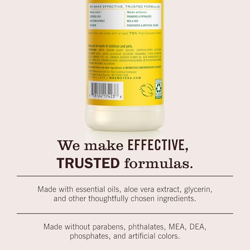 MRS. MEYER'S CLEAN DAY Liquid Dish Soap, Honeysuckle Scent, 16 Fl Oz Bottle