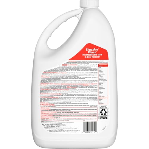CloroxPro Clorox Disinfecting Bio Stain and Odor Remover Refill, 128 Fluid Ounces, Pack of 4 (Packaging May Vary)