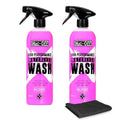 Muc-Off High Performance Waterless Bike Wash 750ml (Pack of 2) | Spray & Wipe Bike Cleaner | No Water Needed | Safe on Carbon Fibre | Cleans & Polishes with a Streak-Free Finish