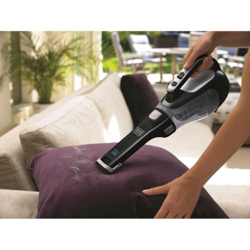 BLACK+DECKER dustbuster 20V Hand Vacuum Cordless Rechargeable, Car Vacuum Portable, Powerful Suction AdvancedClean Hand Vac with Extendible Crevice Tool, Flip-Up Brush and Charging Base (BDH2000L)