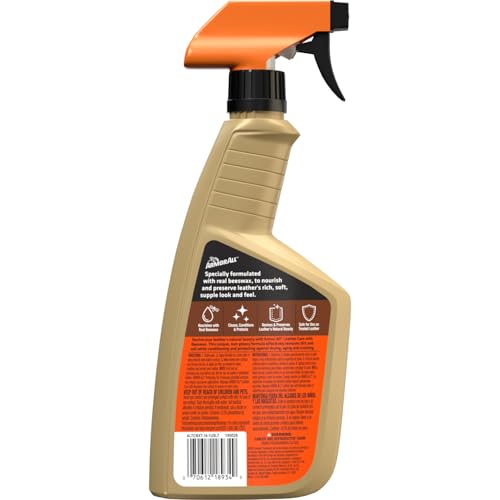 Armor All Car Leather Cleaner Spray, Beeswax Leather Care Spray for Cars, Trucks, Motorcycles, 16 Oz Each