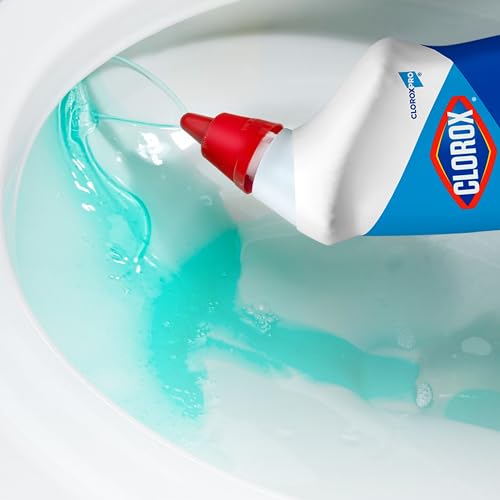 CloroxPro Toilet Bowl Cleaner with Bleach, Clorox Automatic Toilet Cleaner, Kills Germs and Removes Stains, Fresh Scent, 24 fl. oz., Pack of 12