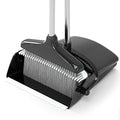 Broom with Dustpan Combo Set 54” Long Handle Household Dust Pan for Home Office Kitchen Cleaning （Black & Grey）