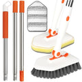 Long Handled Scrub Brush for Shower，3-in-1 Cleaning Brushes with 3 Different Function Cleaning Heads Brush for Shower Cleaning Bathroom Kitchen Walls Tub Tile
