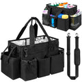 Cleaning Caddy Bag, Cleaning Supplies Organizer for Housekeepers, Housekeeping Caddy with Handle and Detachable Padded Cushion, Black
