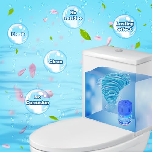 OceanBreezy Automatic Toilet Bowl Cleaner Bottles, 2 Pack In-Tank Toilet Cleaner for Stain Build-Up Prevention, Blue Long-Lasting Toilet Tank Cleaner, Septic Safe, Fresh Scent, Up to 3 Months Each