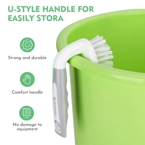 SetSail Scrub Brush, Heavy-Duty Scrub Brushes for Cleaning with Stiff Bristles Cleaning Brush for Shower, Bathroom, Carpet, Kitchen and Bathtub Scrubber - 2 Pack